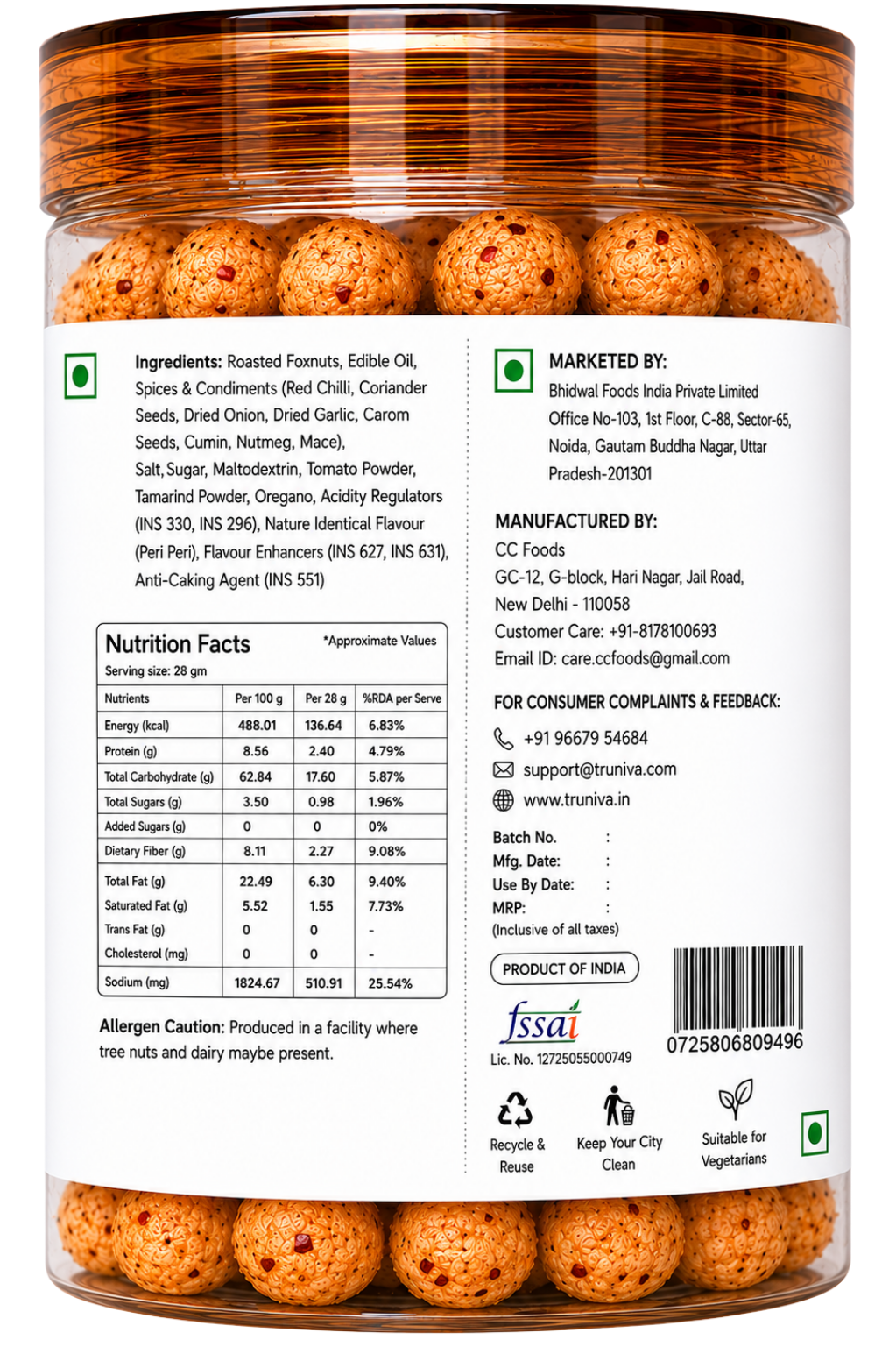 Truniva Premium - Peri Peri Roasted Makhana
