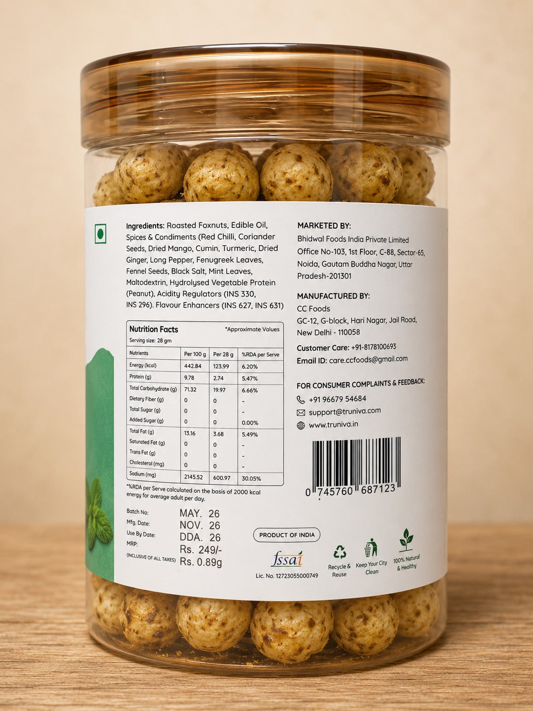 Truniva Premium- Minty Pudina Roasted Makhana