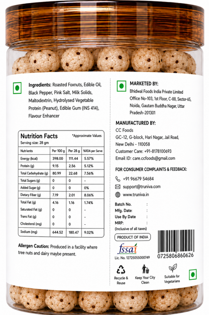 Truniva Premium- Salt & Pepper Roasted Makhana